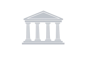 Obraz premium Building with greek roman pillars symbol, representing finance, law, justice, education, bank, and government
