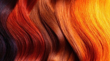 Naklejka premium Different shades of hair color arranged in a wavy pattern in a studio