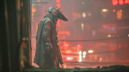 Fototapeta premium Majestic red rock formations rise above foggy valley with snow-dusted trees under clear blue winter sky.