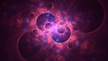 Pink Purple Fractal Landscape 3D Abstract