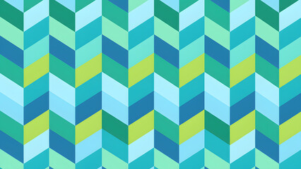 Blue Green Chevron Geometric Pattern