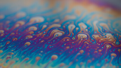 Iridescent Soap Bubble Film Macro Background