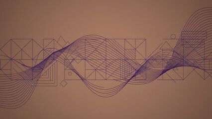 Minimalist Organic Lines Purple Burnt Umber