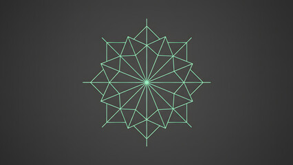 Mint Slate Gray Radial Geometric Lines