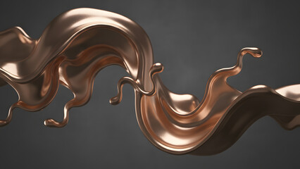 Liquid Bronze Swirl on Charcoal Concrete