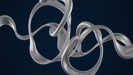 Liquid Tungsten Swirl Abstract Navy Blue