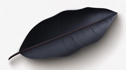 Close up of a dark leaf on a white background for design and concept