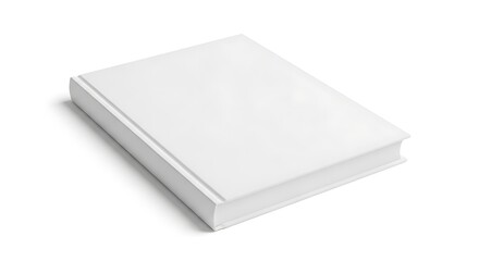 Perspective View of White Hardcover Book Mockup