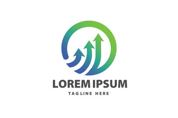 Obraz premium Financial Success Growth Arrow Circle Concept Vector logo template