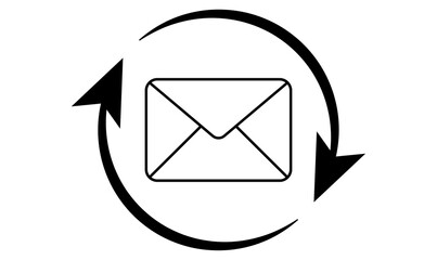 recycle symbol on white background, letter in process 