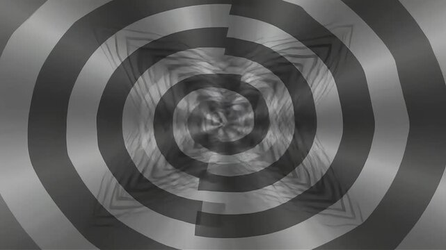 Abstract geometric illusion of receding squares creating a mesmerizing tunnel effect grayscale design for modern backgrounds digital art and creative projects