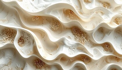 Close-up of a white wavy textured surface with intricate patterns.