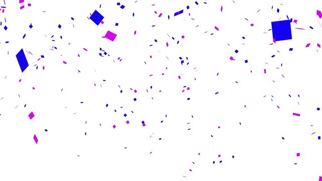 colorful confetti burst over solid white background - isolated 3d animation.