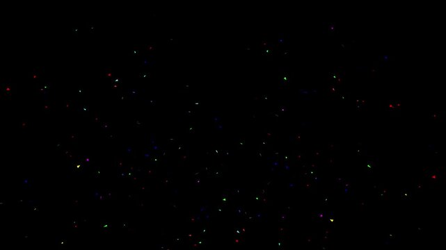 Colorful Isolated Confetti party popper Explosion confetti Blast Realistic on Transparent Background / Green Screen / Alpha Matte Channel Perfect for Compositing into Your CGI Scene. 4K Progress 4444