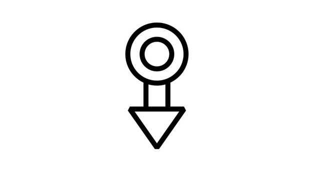 Map Navigation icon motion. Black and white location pin or map marker icon animation for navigation and positioning services.