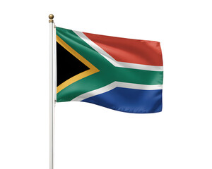 Fototapeta premium Vibrant South African flag waving proudly, a symbol of national pride, unity, and heritage for travel, culture, and global connection