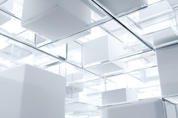 Fototapeta premium Abstract background with white glass sheets computer graphics c a