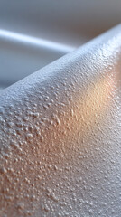 Fototapeta premium Macro shot of human skin with glistening sweat droplets, conveying freshness and healthy hydration under warm light.