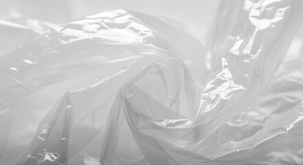 Obraz premium Swirling, semi-transparent white plastic, textures and shadows in abstract composition