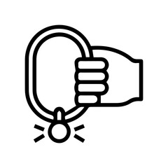 Hand Holding A Metal Chain Link