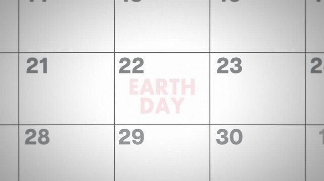 April Earth Day calendar highlight hand drawn red circle mark style visual