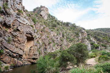 mountain landscape with rocks