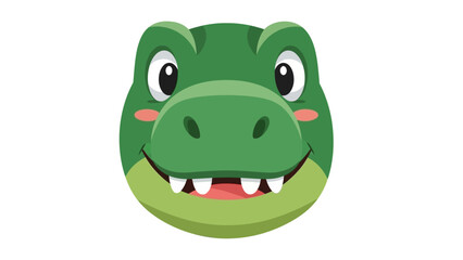 Fototapeta premium Cute Cartoon Alligator Face Smiling - Vector Illustration