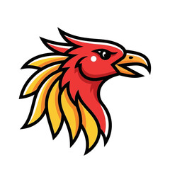 Fototapeta premium Fiery Phoenix Head Mascot Logo Design