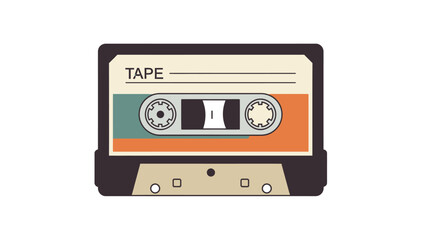 Fototapeta premium Retro Cassette Tape Icon, Vintage Audio Recording Media, Nostalgic Music Symbol
