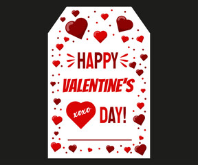 Valentine's day tag, coupon, label romantic concept illustration