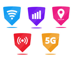 network technology big data, transmission signals modern logos interface tech