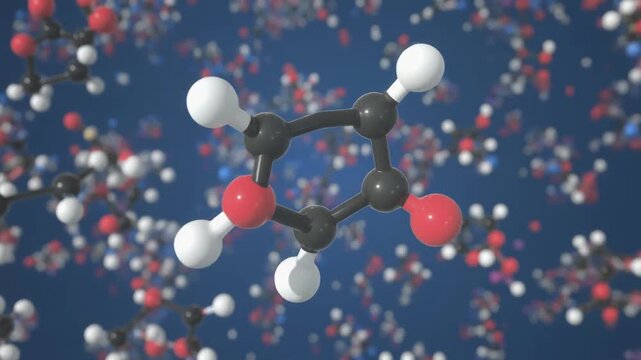 Gamma-Butyrolactone GBL Molecule 3D Animation
