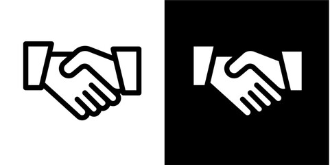 Obraz premium Business Partnership Agreement Handshake Icon for Trust and Collaboration