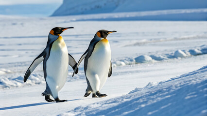 Waddle of Love Two Penguins in Step