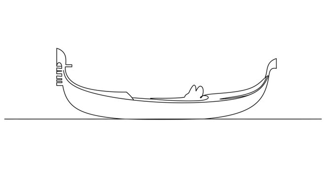 Jet ski watercraft illustration in one line drawing style