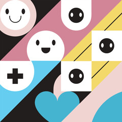 Obraz premium Four circular icons representing global connection charity and heartfelt emotions 
