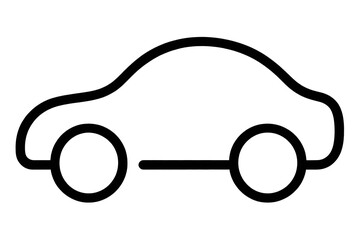 Simple Black Line Art Car Icon