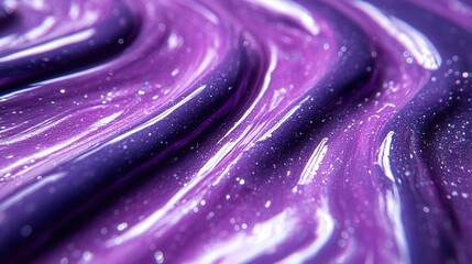 Abstract background of smooth purple waves with sparkling highlights and shadows