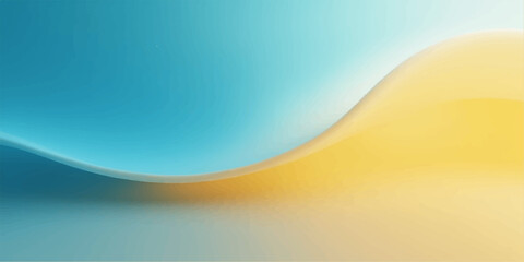 An artistic blue vector background features abstract waves and curved lines with a motion pattern of light orange and yellow sun shapes on a summer water texture