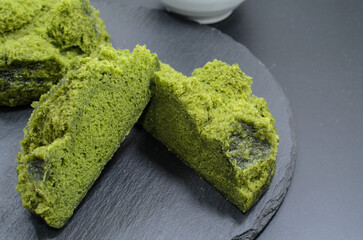 少し珍しい抹茶蒸しまん