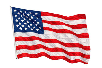 Fototapeta premium American flag waving depicting patriotism, freedom, and national pride for the united states on transparent background