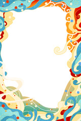 Obraz premium Chinese Cloud Decorative Frame Border with Copy Space