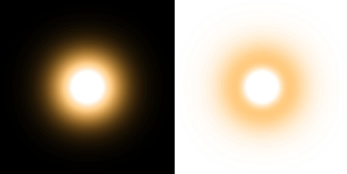 Sun Light Bright Golden Glow Isolated