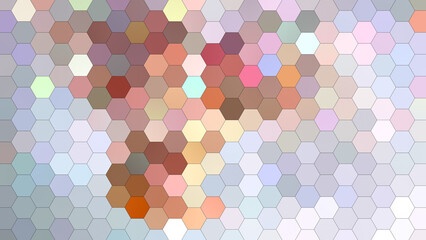 4K abstract hexagon mosaic background with geometric honeycomb pattern and pixelated texture. Modern digital background with copy space, ideal for branding, websites, presentations, apps, advertising