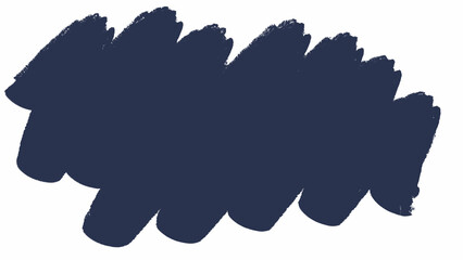 Navy blue abstract painted brush stroke background on white canvas