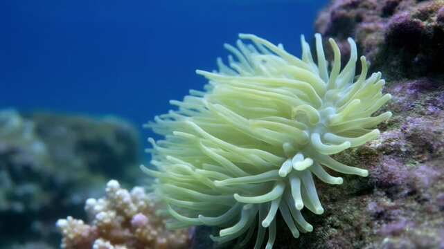 Sea Anemone Underwater Reef Close Up Marine Life Science