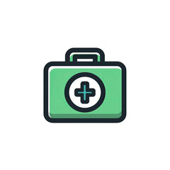 Obraz premium A medical kit icon on a black background, representing first aid and healthcare