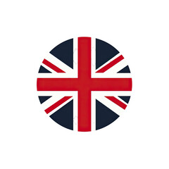 Obraz premium A round emblem featuring the Union Jack, the flag of the United Kingdom, isolated against black