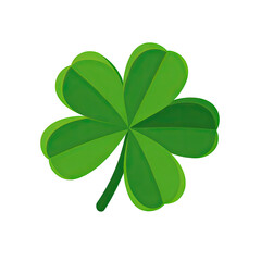 Digitally created three-leaf clover illustration with varying shades of green, set against a black background