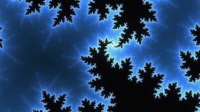 Electric Blue Fractal Jagged Pattern Abstract Background Loop